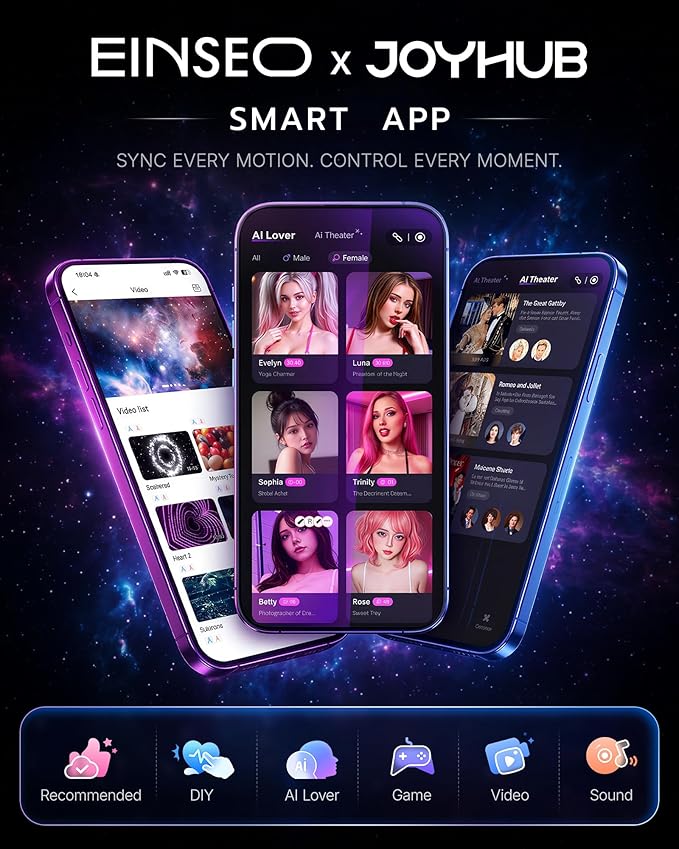 EINSEO Sex Toys for Men Penis Pump - AI Sync Waterproof Male Masturbator Stroker with 7 Sucking Thrusting Rotating & 7 Licking Modes, Adult Toys Pocket Pussy Mens Sex Toy Blowjob Sex Machine Bath Item