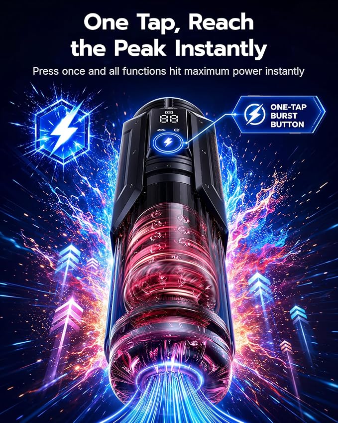 EINSEO Sex Toys for Men Penis Pump - AI Sync Waterproof Male Masturbator Stroker with 7 Sucking Thrusting Rotating & 7 Licking Modes, Adult Toys Pocket Pussy Mens Sex Toy Blowjob Sex Machine Bath Item