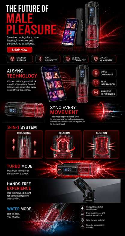 EINSEO Sex Toys for Men Penis Pump - AI Sync Waterproof Male Masturbator Stroker with 7 Sucking Thrusting Rotating & 7 Licking Modes, Adult Toys Pocket Pussy Mens Sex Toy Blowjob Sex Machine Bath Item